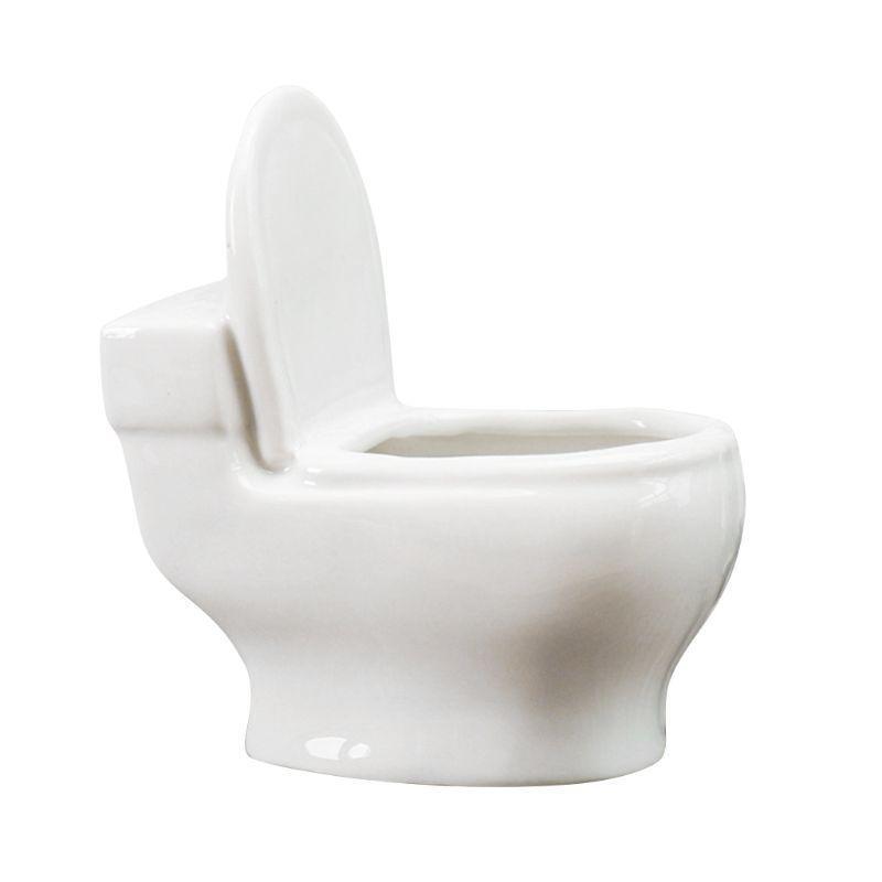 Creative Mini Toilet Shape Fleshy Ceramic Flowerpot Garden Home Decor Flower Pot