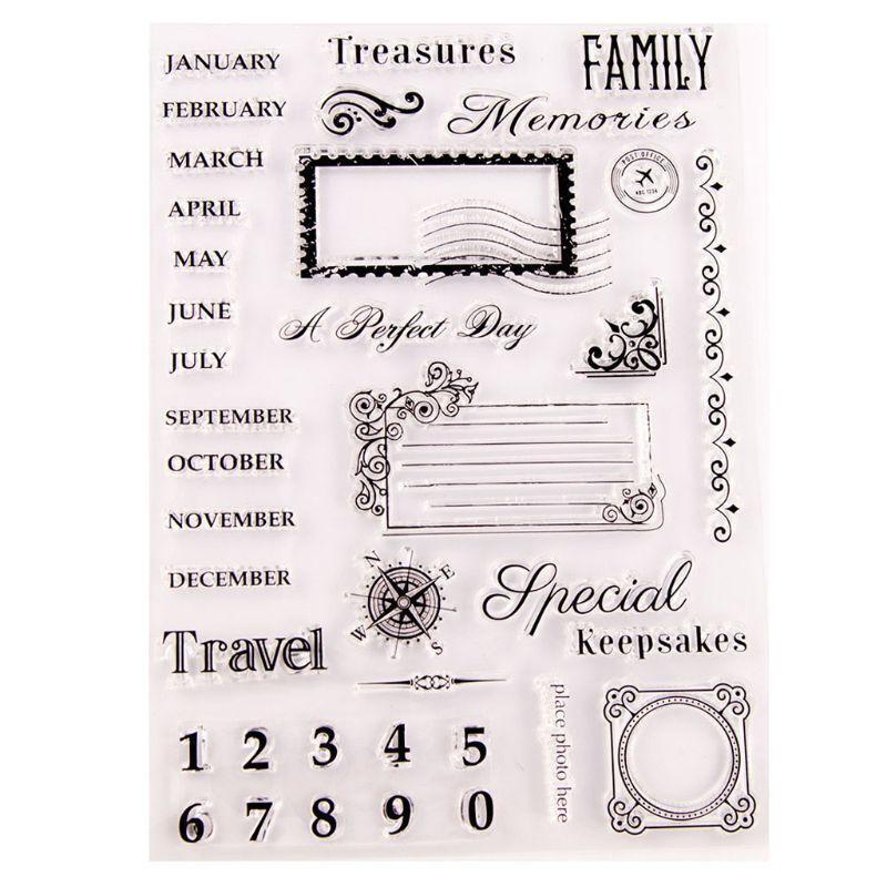 Travel Compass Silicone Clear Seal Stamp DIY Scrapbooking Embossing Photo Album