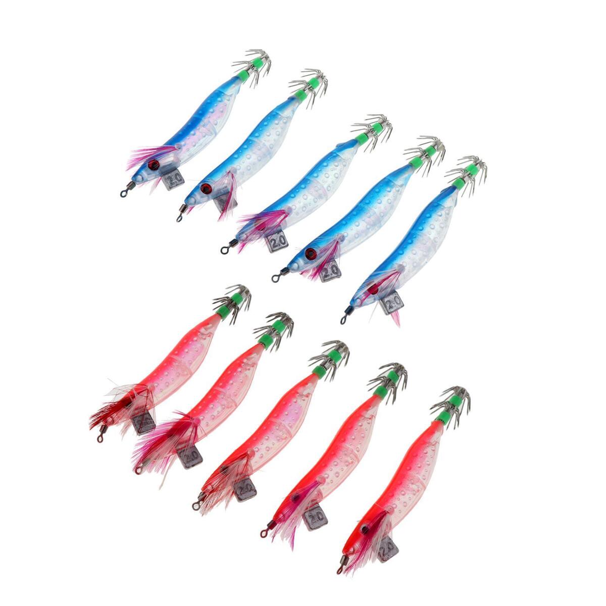 10x Freshwater Saltwater Sea Luminous Fishing Shrimp Lures Tackle Bait Lures