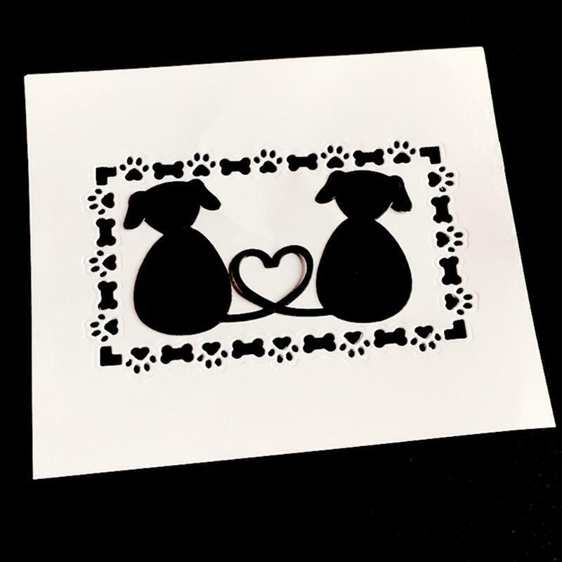 Rectangle Dog Paw Bone Metal Cutting Dies Stencil Scrapbooking DIY Album Stamp
