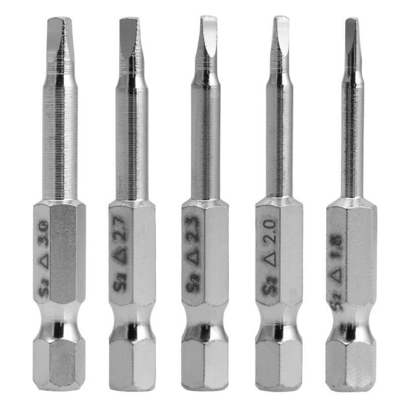 New 5 Pcs Magnetic Triangle Head Screwdriver Bits S2 Steel 1/4 Hex Shank 50mm