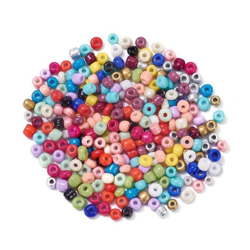Acrylic English Alphabet Beads Set Rainbow Colored Glass Rice Beads for Gifts