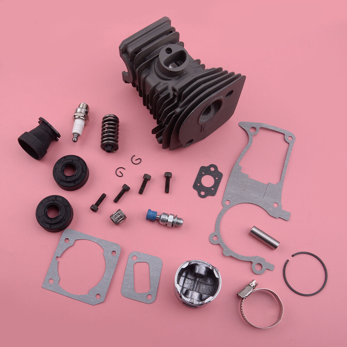 44mm Cylinder Piston Kit Intake Manifold & Clamp fit for Husqvarna 340 345 350