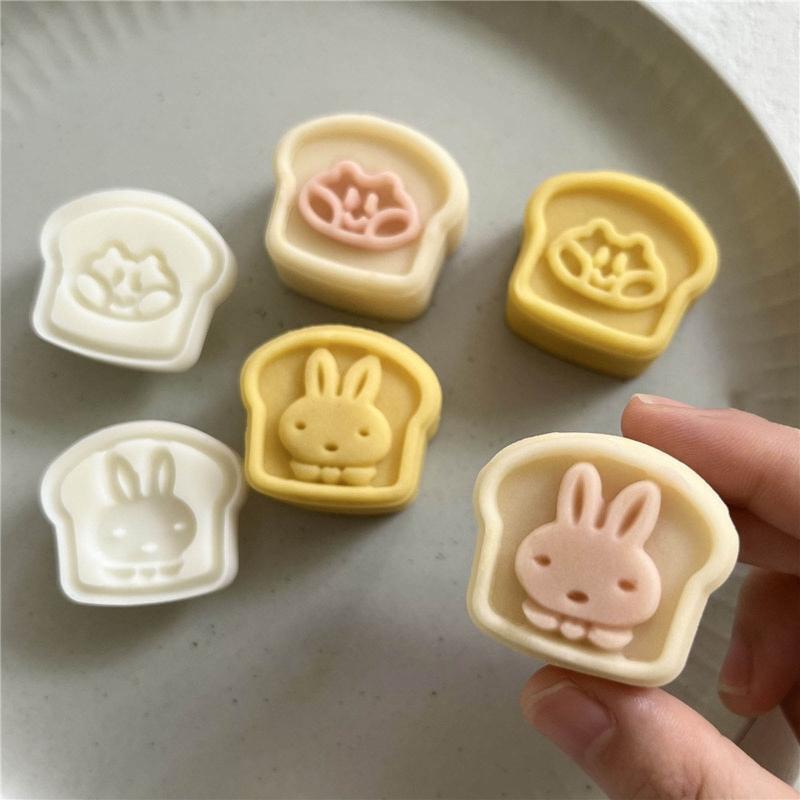 Toast Shaped Stamps Moon Cake Moulds for Mid-Autumn Festival DIY Baking Mooncake