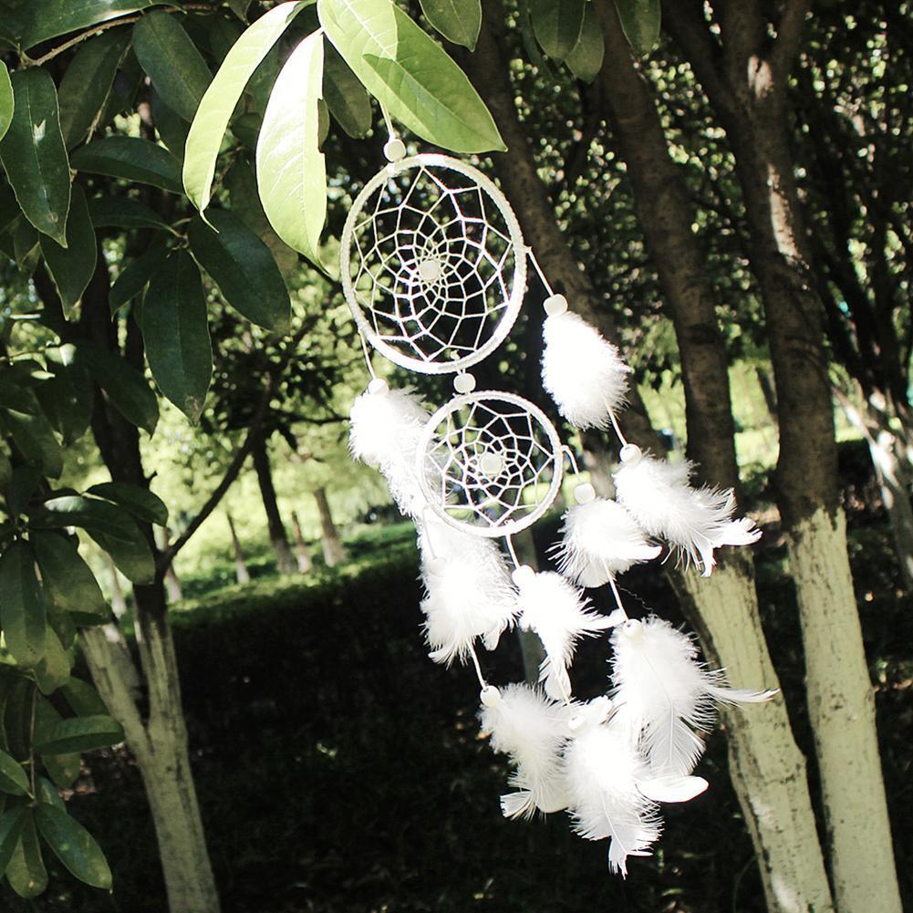 Handmade Dream Catcher Feather Wall Car Hanging Decoration Ornament White