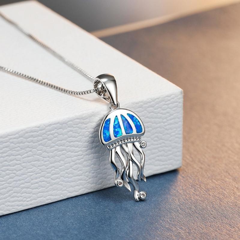 Jellyfish Necklace with Necklace Unique Gifts for Women Girlfriend Mom Jewelry