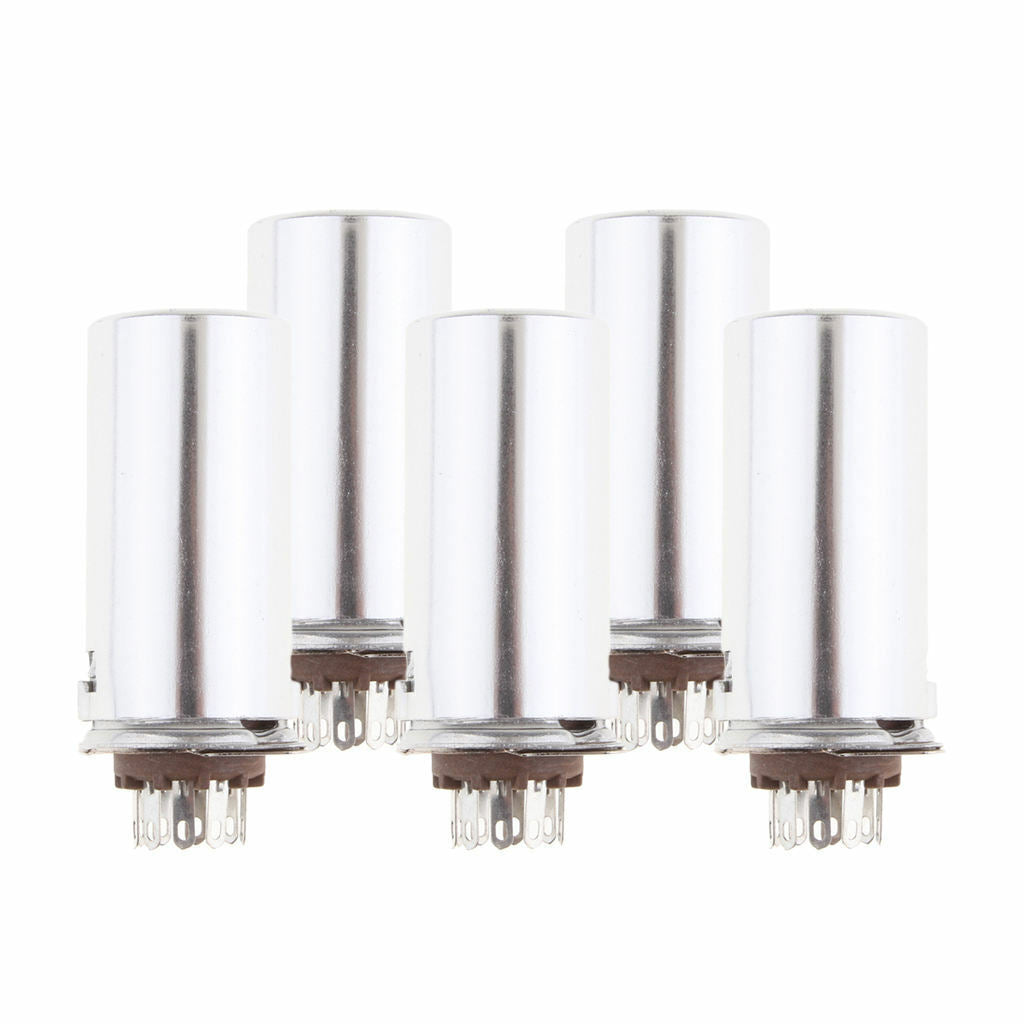 5pc 9Pin Vacuum Tube Socket w/ Aluminum Shield for 12AX7 12AU7 E88CC 6922 6n1