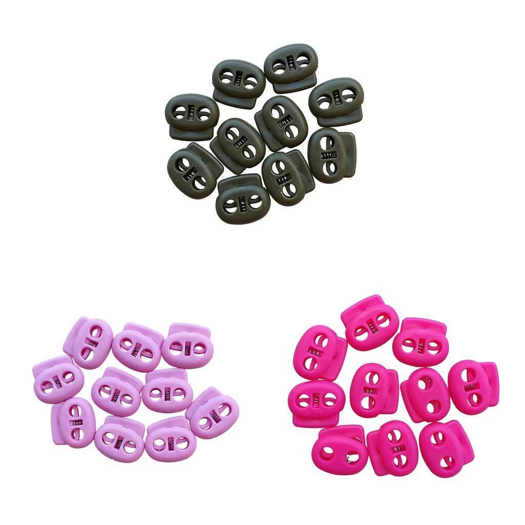 10pcs Shock Cord Lock End Stop Fastener Stopper for 5mm Bungee Rope Pink