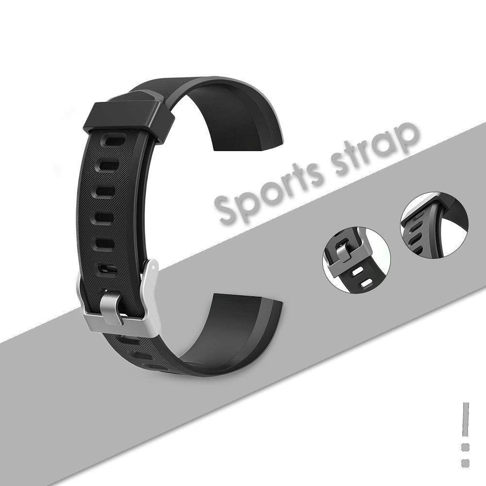 Silicone Sport Wrist Strap Watch Band for ID115Plus HR Smartwatch (Black)