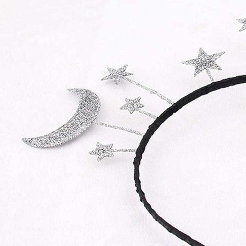 Princess Girl Halloween Party Crown Headband Glitter Powder Moon Star Charms