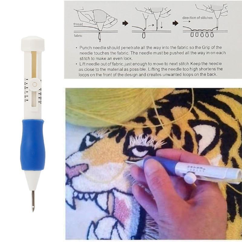 Magic Embroidery Pen Punch Needle Set for DIY Craft 2 Threaders DIY Sewing