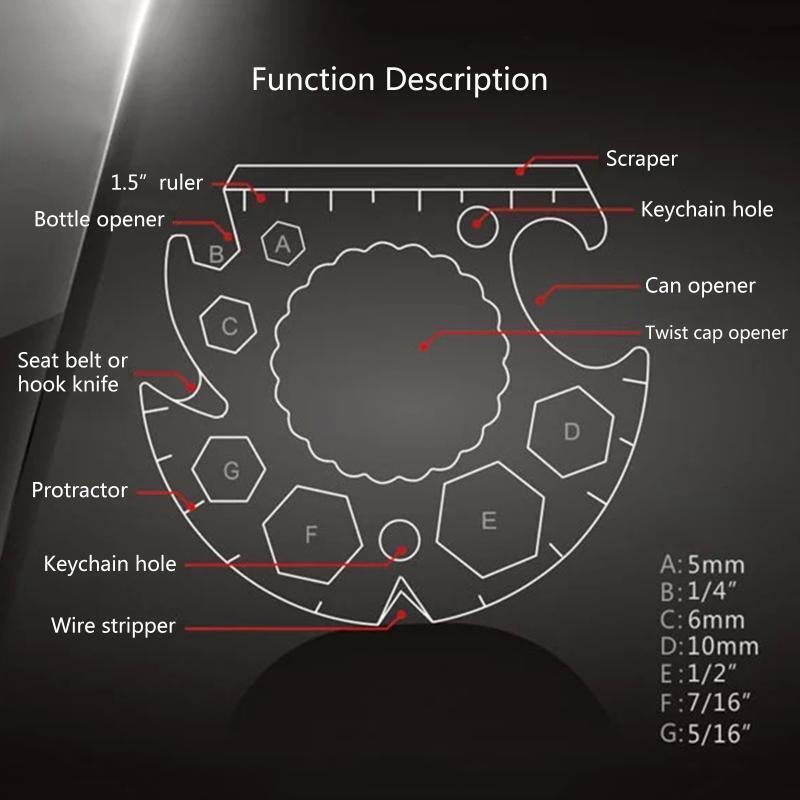 Portable Lifesaving Card Pocket Tool Multifunction Tool Can Opener Hex Wrenches