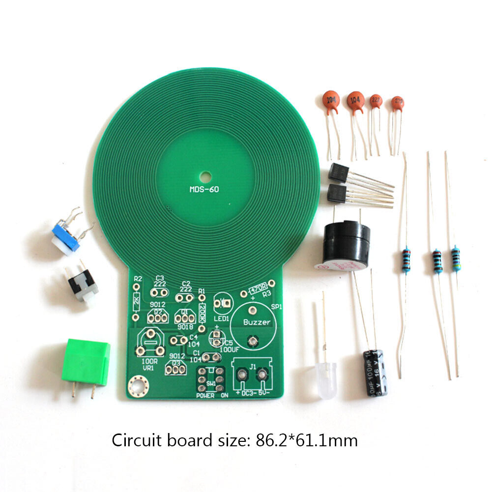 DIY Kit Metal Detector Electronic Parts 3-5V 60mm Non-contact Board Module