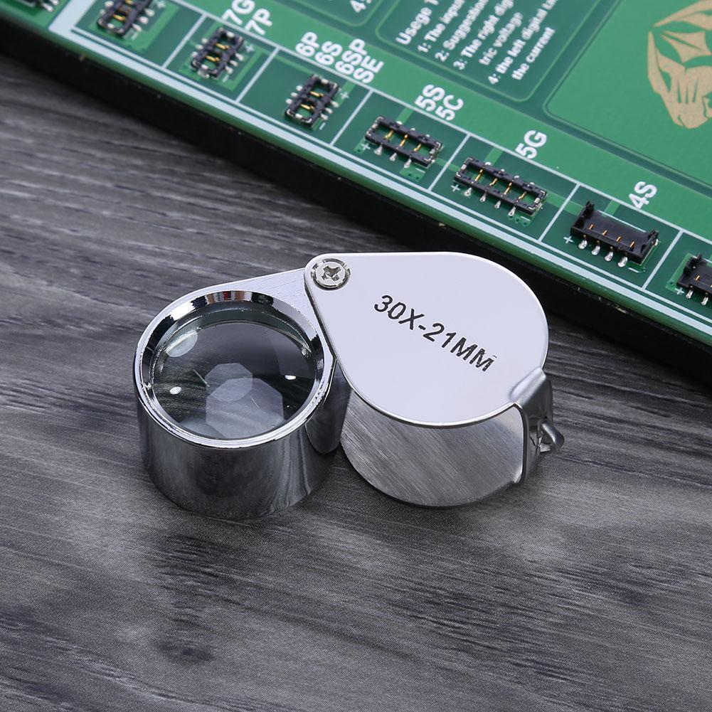 Portable Folding 30X21 Jewelers Magnifier Jewelry Store Magnifying Glass