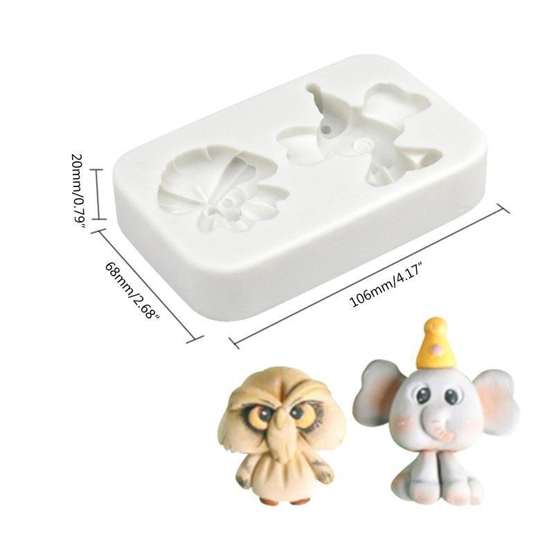 Elephant & Owl Shaped Silicone Mold Fondant Chocolate Mold DIY Baking Tool