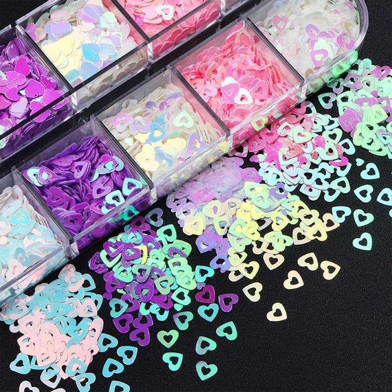 Valentine's Day Nail Art Glitter Sequin Nail Paillette Flake Decor Manicure Tool