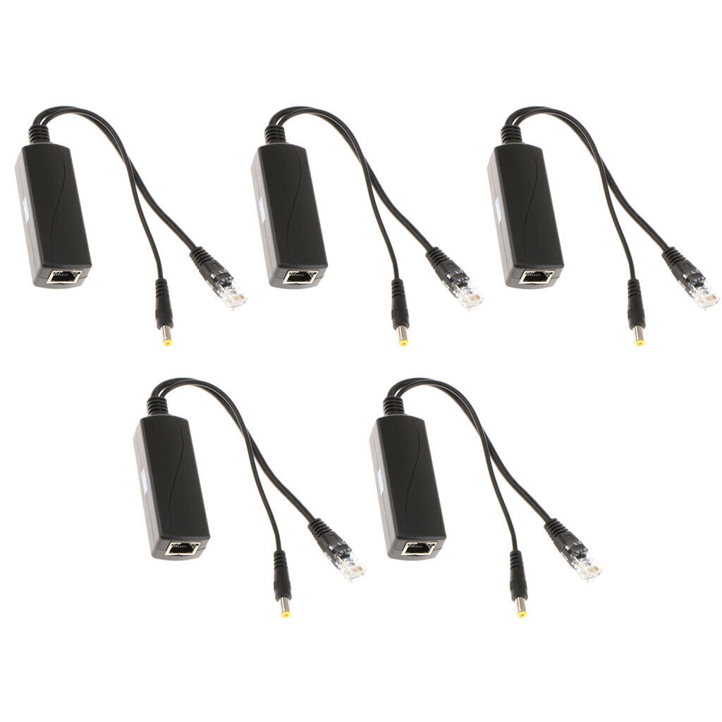 5Pcs  802.3af Micro USB  PoE Splitter  Over Ethernet 48V 12V