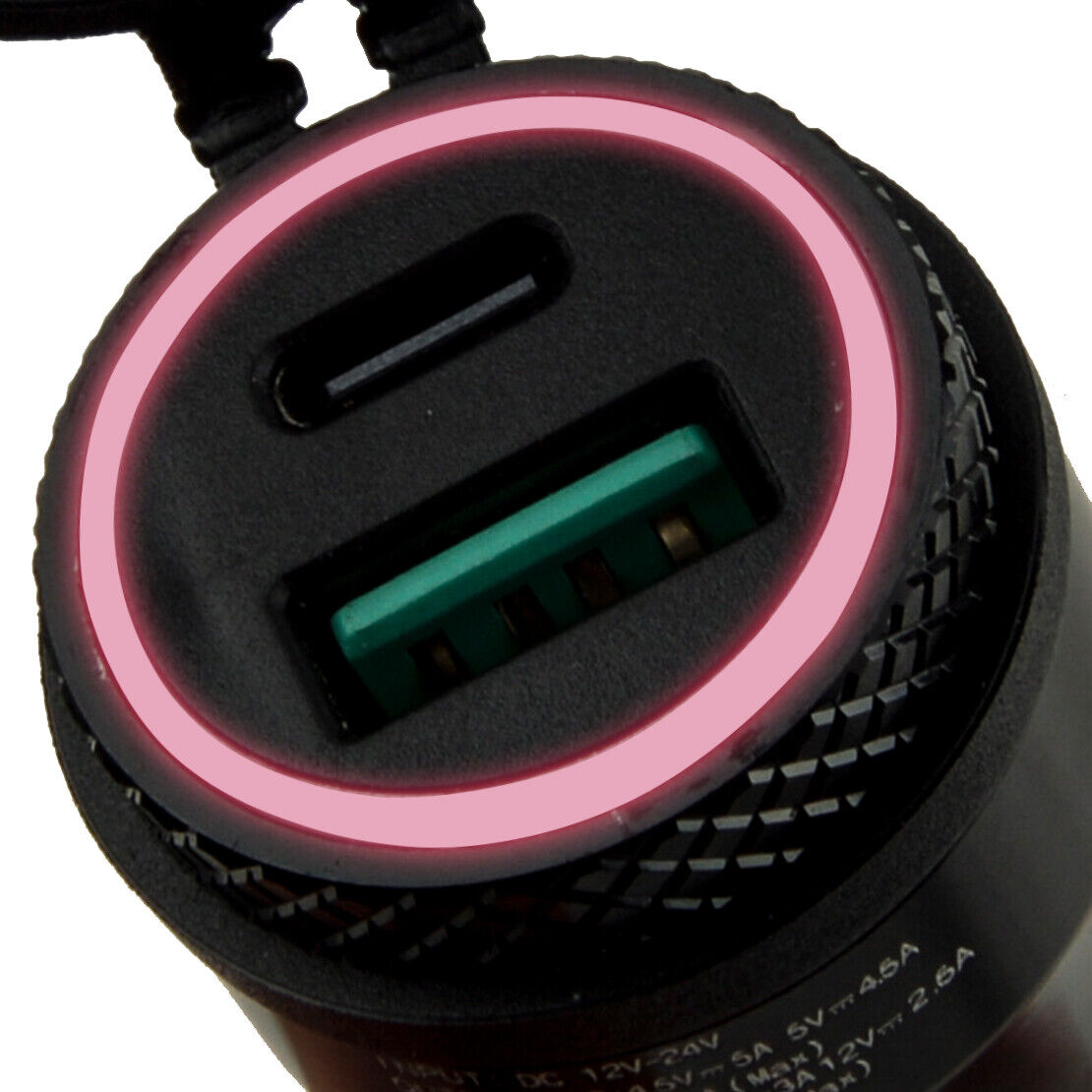 Red LED USB & Type C Motorcycle Power Outlet Charger Fit For BMW DIN Socket