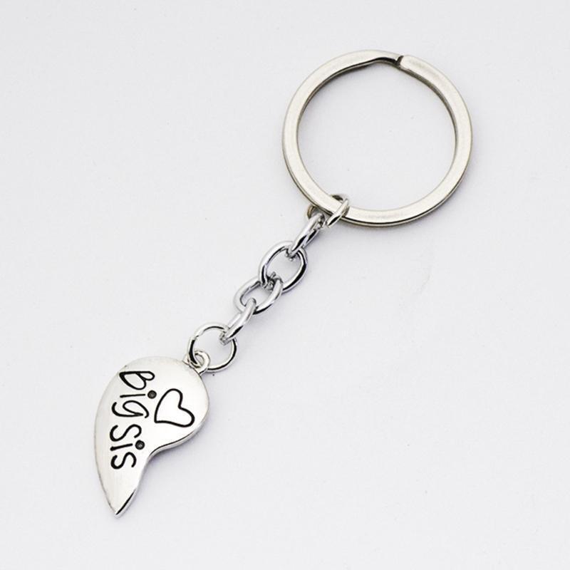 2 PCS Heart Broken Keyring Keychain Big Sis Little Sis for Sister Best Friends