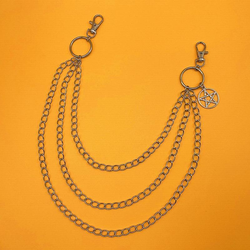 Five-pointed Star Pendant Pant Chain Women Multi Layer Street Metal Key Chain