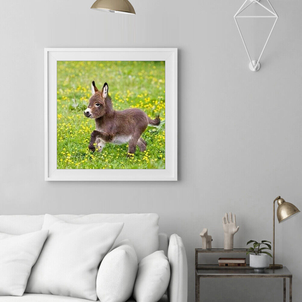 5D DIY Diamond Painting Donkey Full Round Drill Embroidery Home Decor Craft