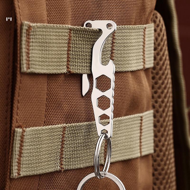 Multipurpose Keychain Clips Bottle Opener Pocket Keyring Outdoor Survival Gadget
