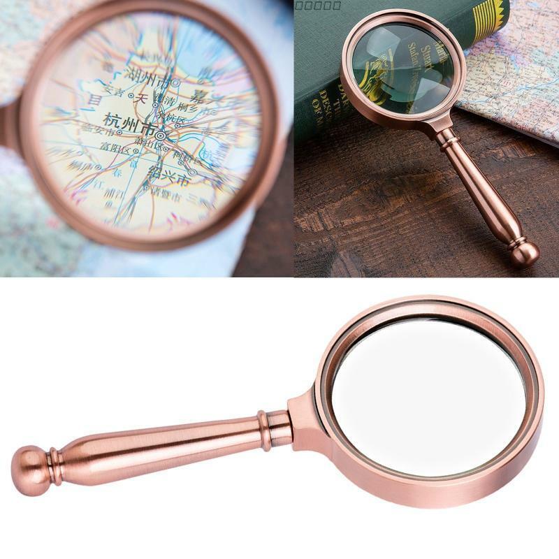 Fashion Design Magnifying Glass 10X Handheld Magnifier Metal Handle for Seniors