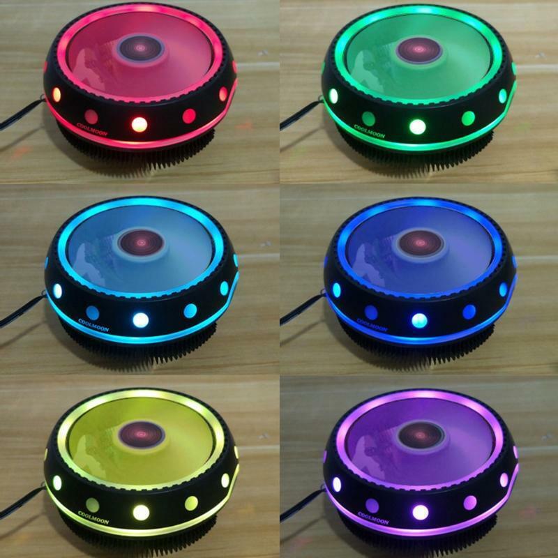 Multicolored CPU Radiator Ultra Quiet Case Fan Aluminum Silent PC Cooling Cooler