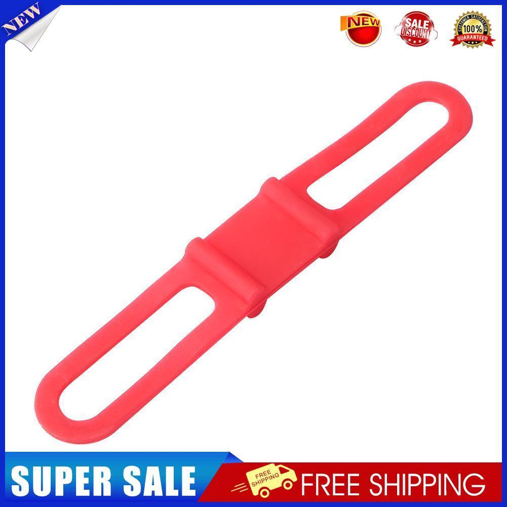 Silicone Strap Bike Torch Band Flashlight Clip Bicycle Light Holder (Red)