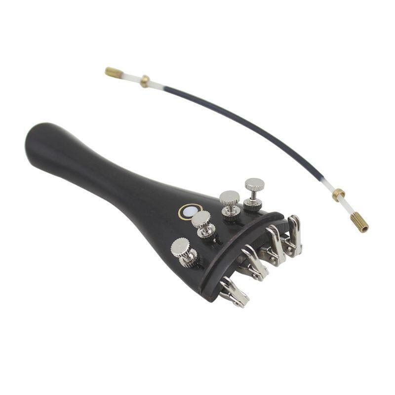 Violin Tailpiece, 3 in 1 Ebony Tailpiece with Rope Fine Tuners Kits for Violin