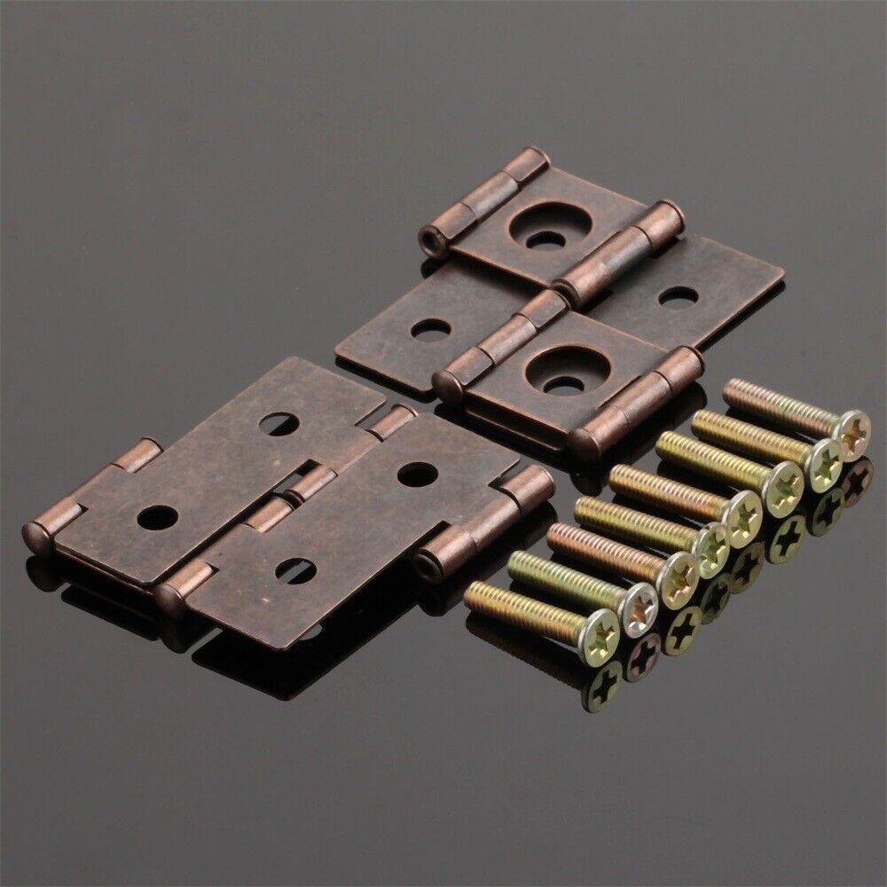 Durable 2pcs Metal Hinge Cabinet Cupboard Wood Decorative Box Door Hinge 45*42mm