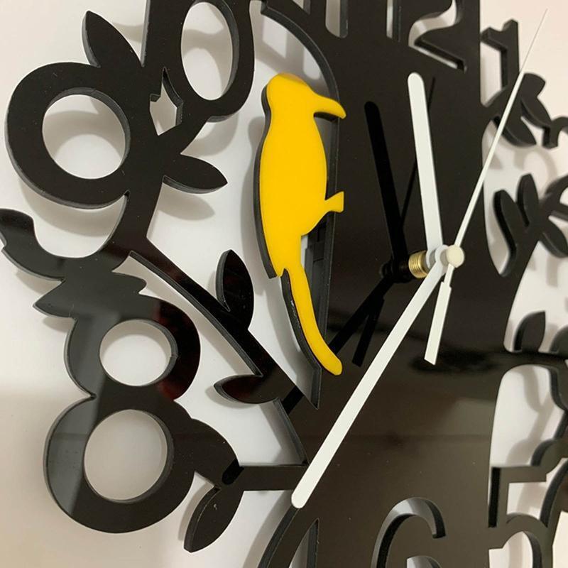 Hollow Tree Wall Clock Home Living Room Coffee Shop Chic Bar Decor Ornament Gift