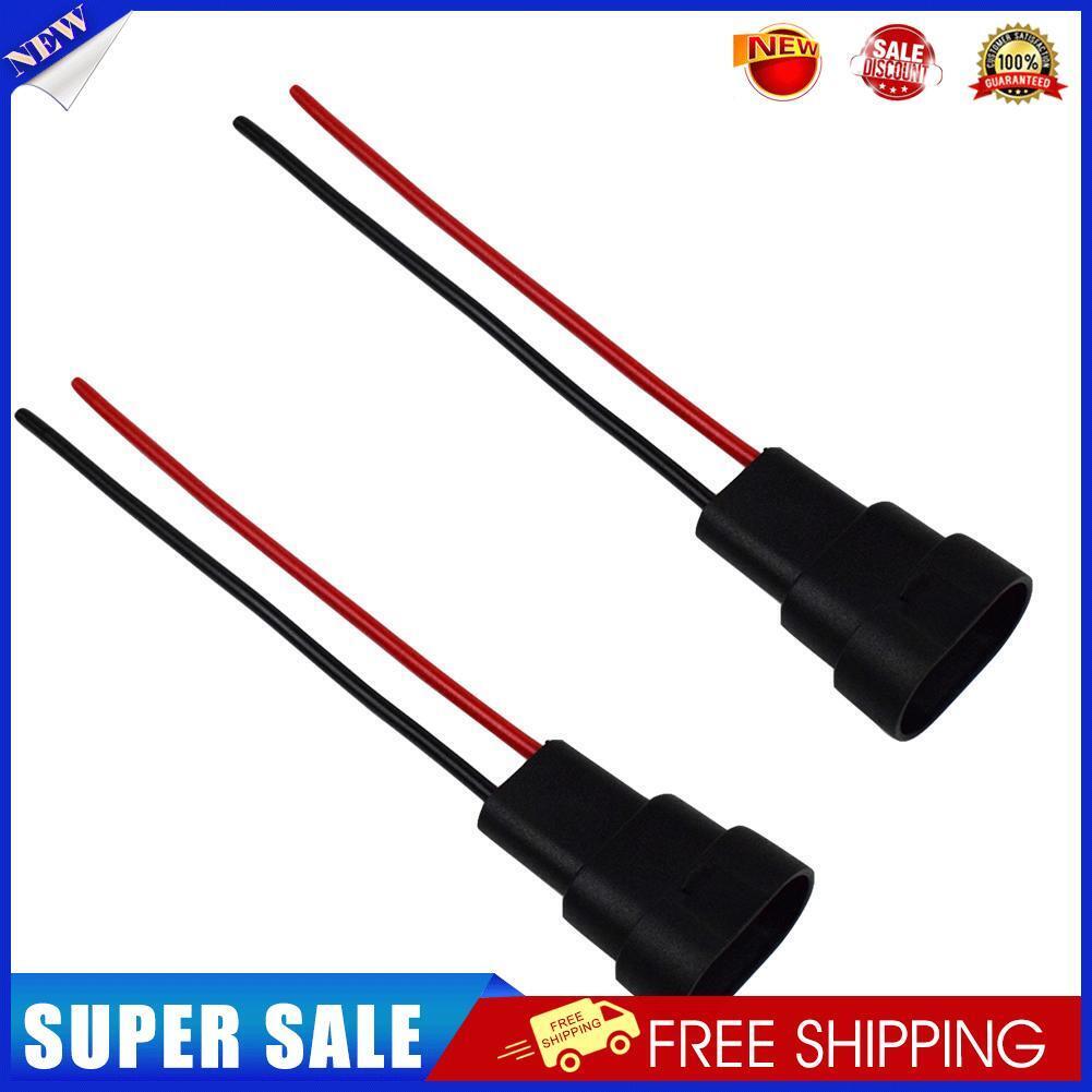 2x HB3 9006 HB4 Bulb Socket Male Adapter Connector for Headlight Fog Lamp