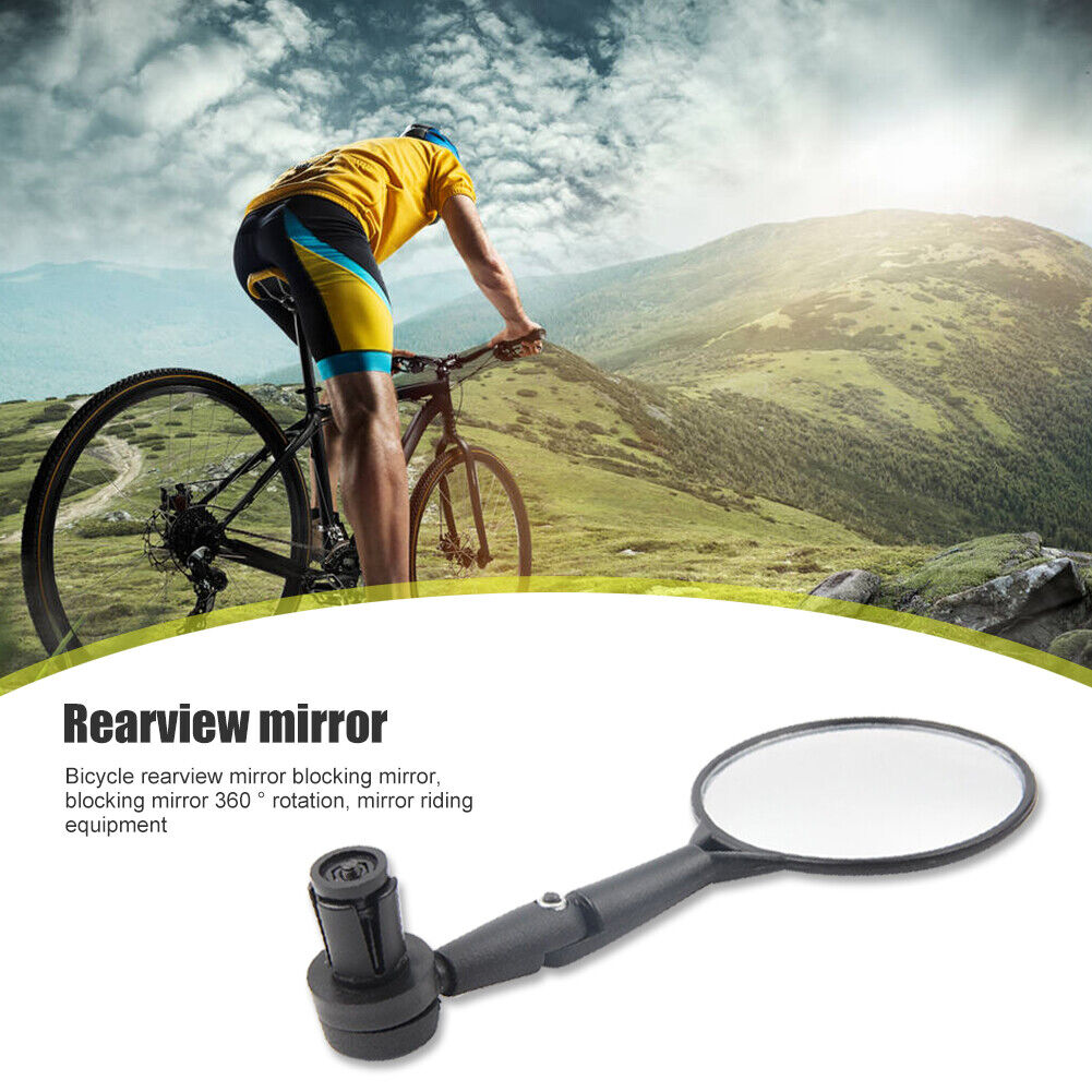 1pc Bicycle Handlebar End Mirrors 360 Rotatable Bike Side Rearview Mirror