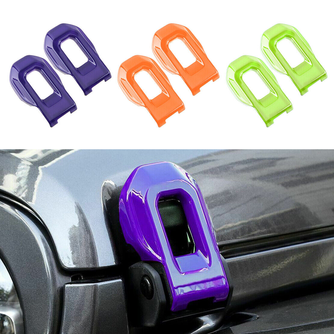 Front Engine Hood Lock Buckle Cover Trim Fit For Jeep Wrangler JL 2018-2021