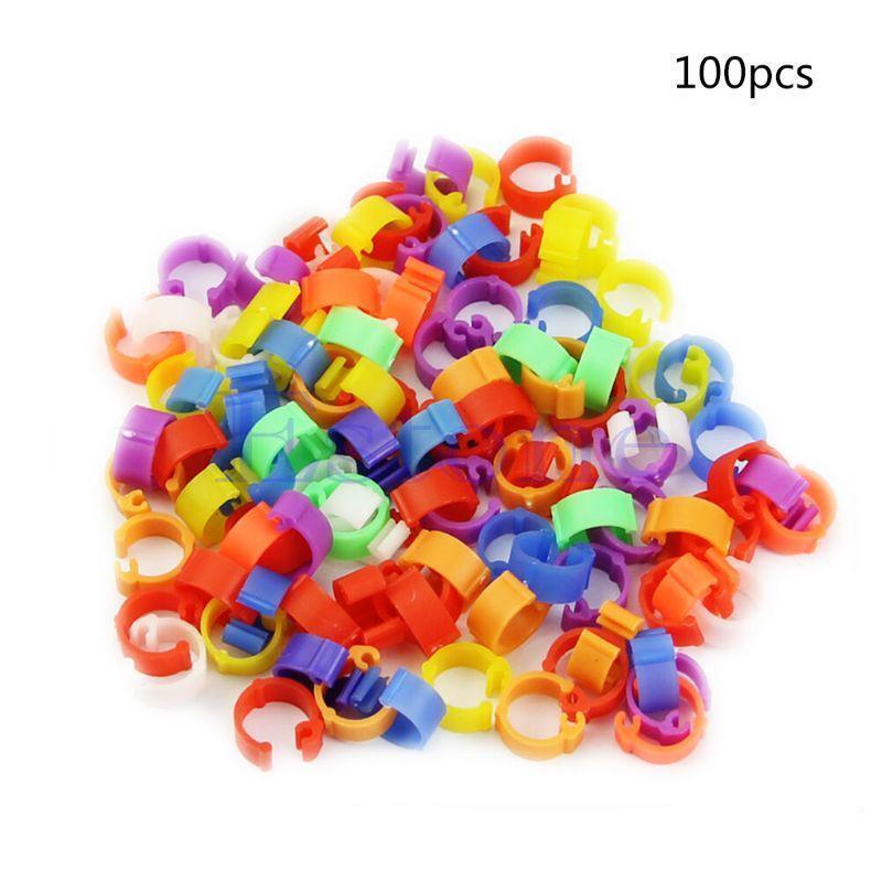 Pigeon Leg Rings 100Pcs Poultry Leg Ring Bands  Chicks Lovebird Small Poultry