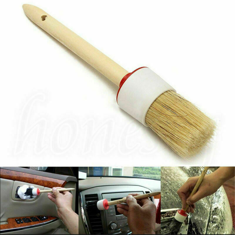 1PC Wooden Handle Round Oil Watercolor Wax Paint Bristle Chalk Painting Brush