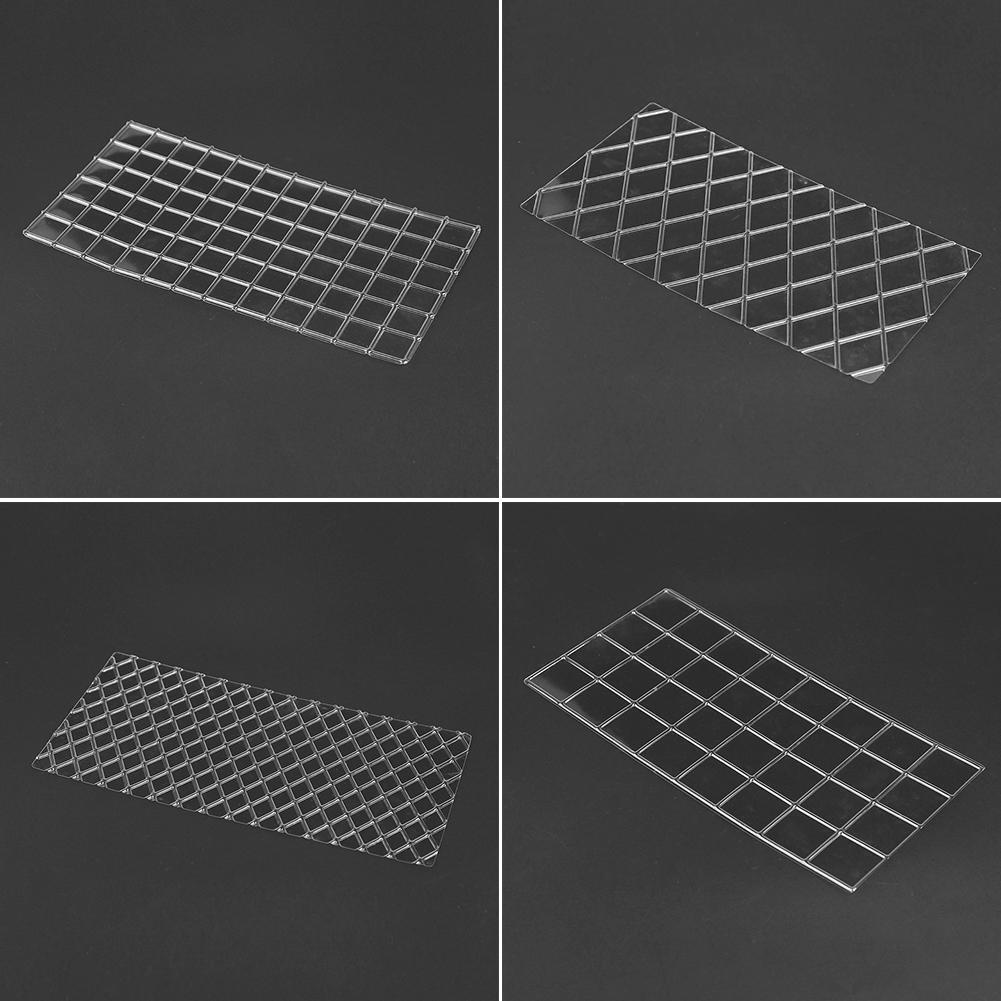 4pcs/Set Grid Transparent Texture Mat Cake Border Decorating Tool Cake Mold