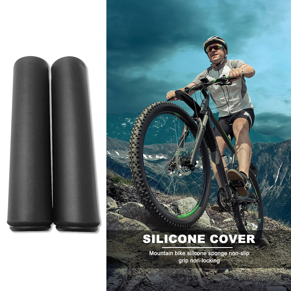 1 Pair Bicycle Grips Silicone Anti-skid Shock-absorbing Handlebar Grips