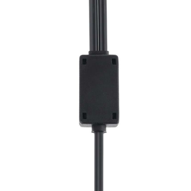 200cm DIY Aviation Headset Dual-plug Aircraft Headphones Replacement Cable Line