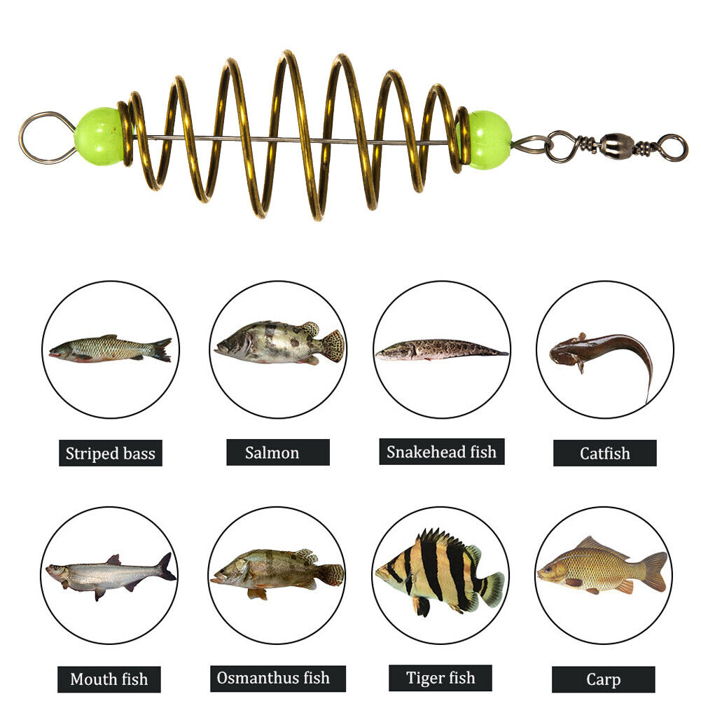 10pcs/Set Fishing Bait Spring Hanging Tackle Steel Feeder Fishing Tools