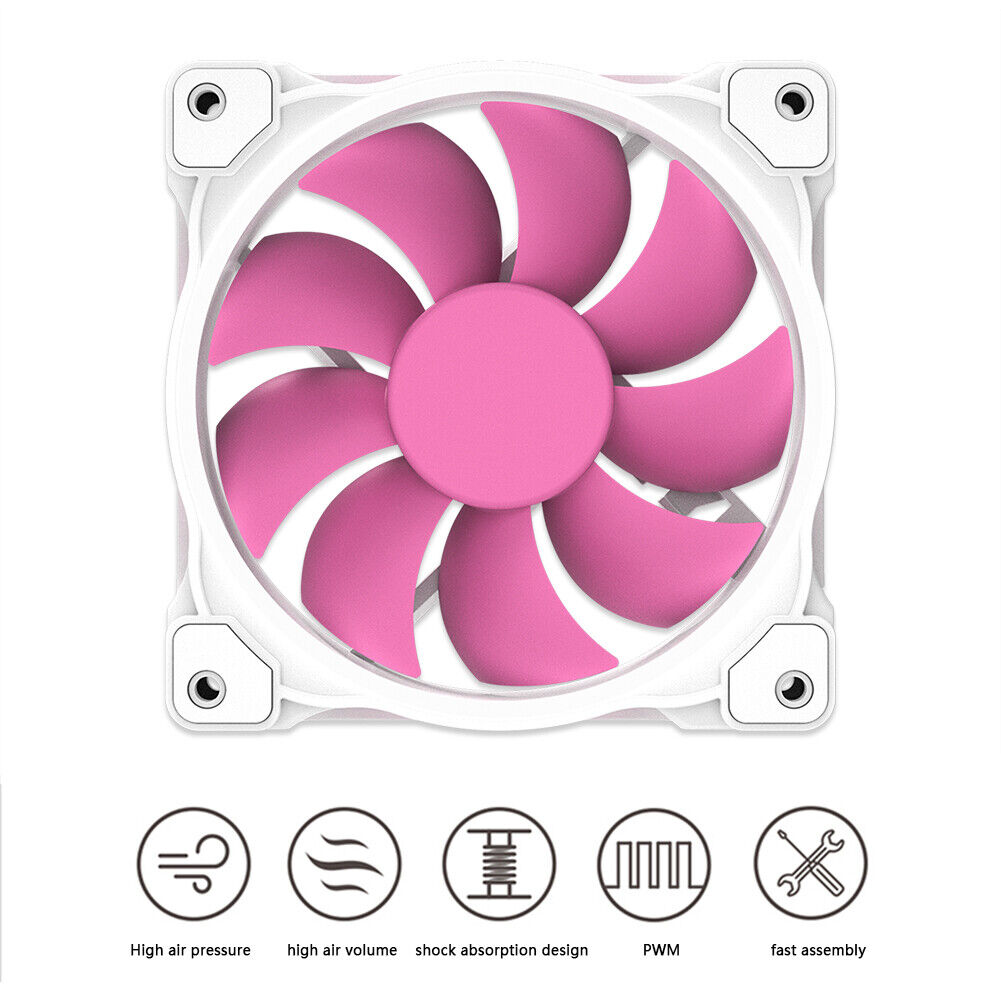 ID-COOLING ZF-12025-W 12V DC Cooling Fan Desktop PC Chassis Cooler Radiator