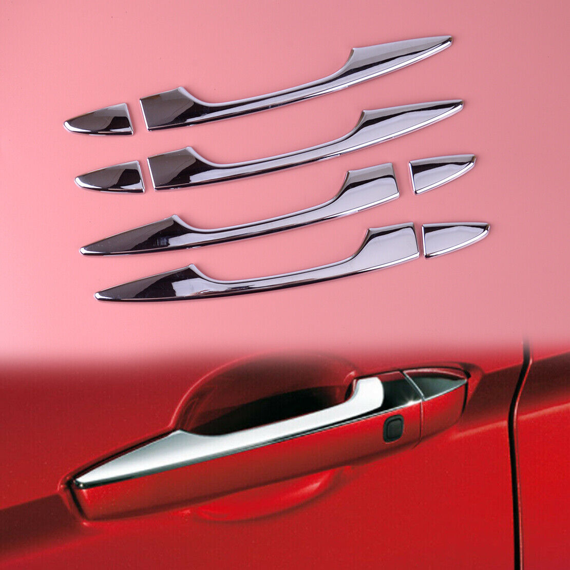 1set Chrome Side Door Handle Cover Trim Decor Fit For Mitsubishi Outlander 2022