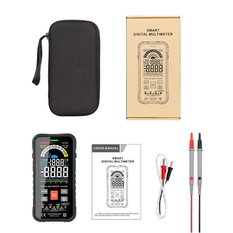 Auto-Ranging Digital Multimeter Measures AC DC Voltage Current Resistance Temp