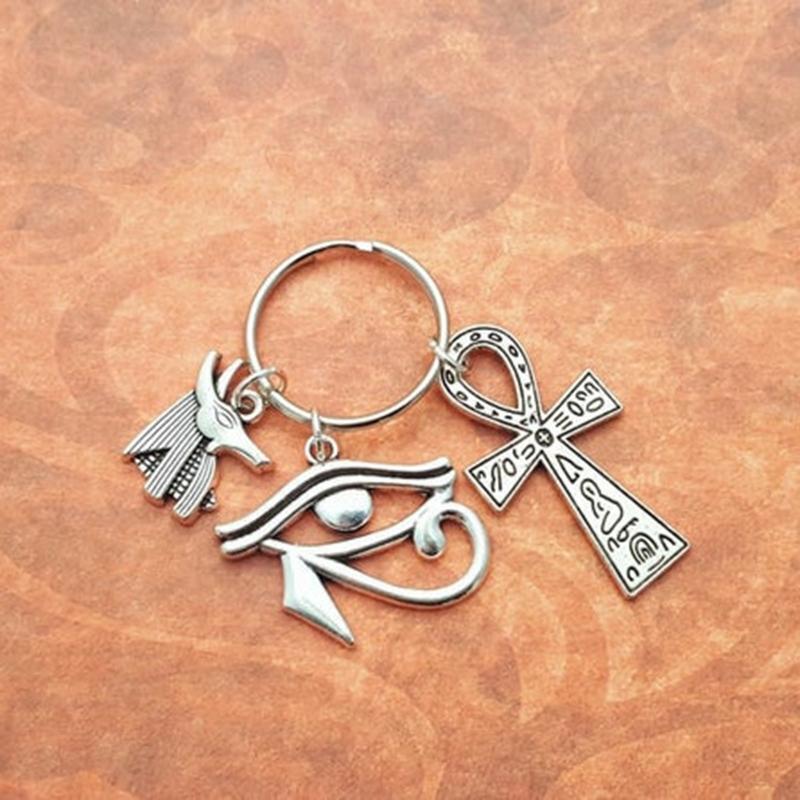 Ancient Egyptian Keyring Cross Charm Key Chain Egypt Keychain Gift for Men Women
