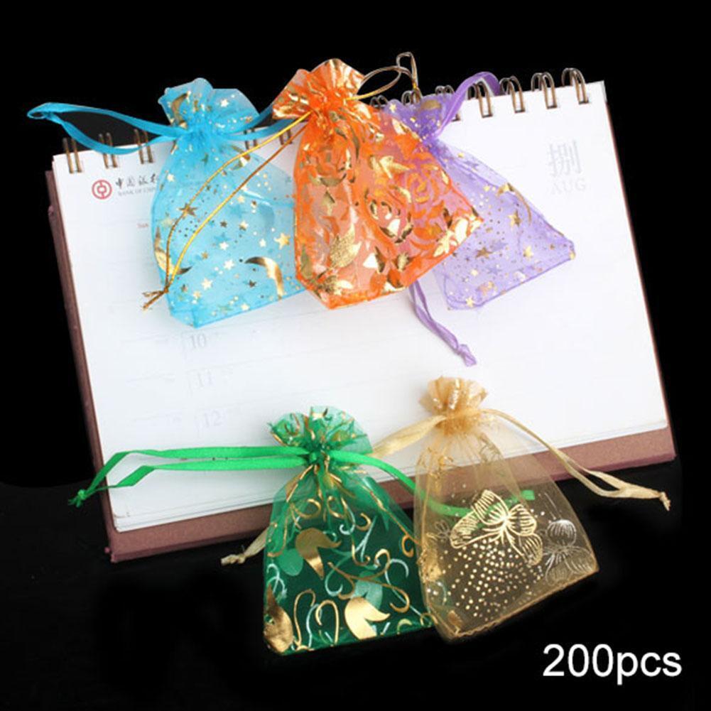 4x50 pcs Organza Jewelry Candy Mixed Color Mini Gift Pouch Bags Wedding