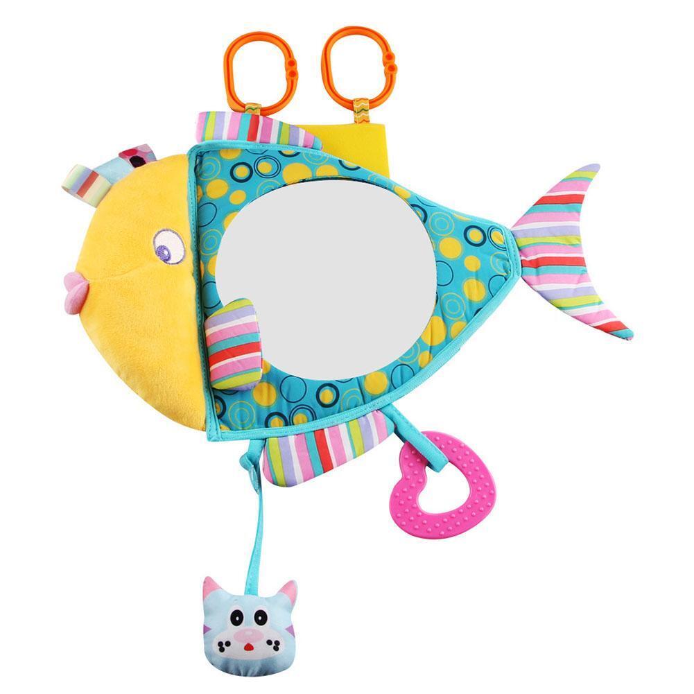 Adjustable Baby Car Back Seat Mirror Kids Fish Plush Safety View Monitor