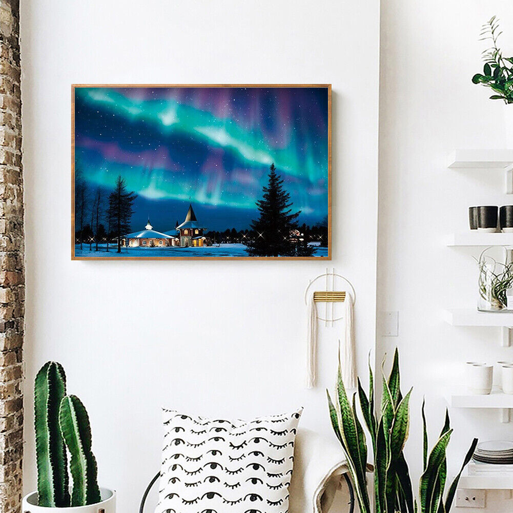 Polar Lights Full Drill Round Diamond Painting Mosaic Picture for Bead Art