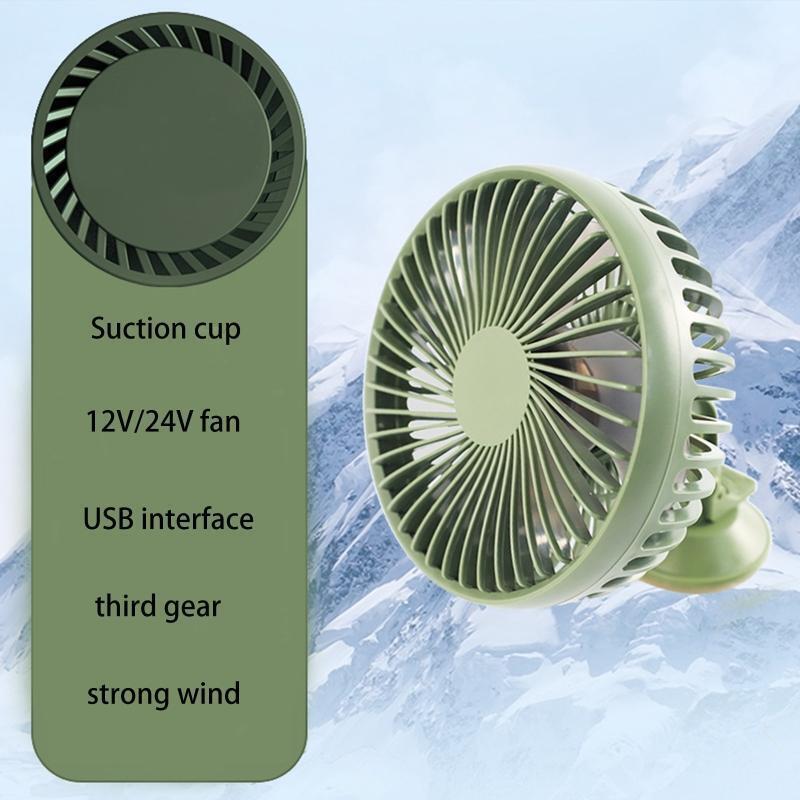 3 Speed Car USB Fan Portable Suction Cup Desktop Office Home Camping Outdoor
