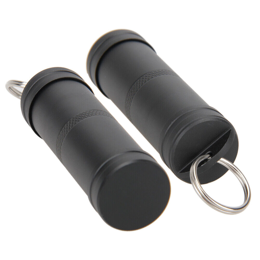 Aluminum Alloy Waterproof Case First-Aid Medicine Bottle with Key Ring